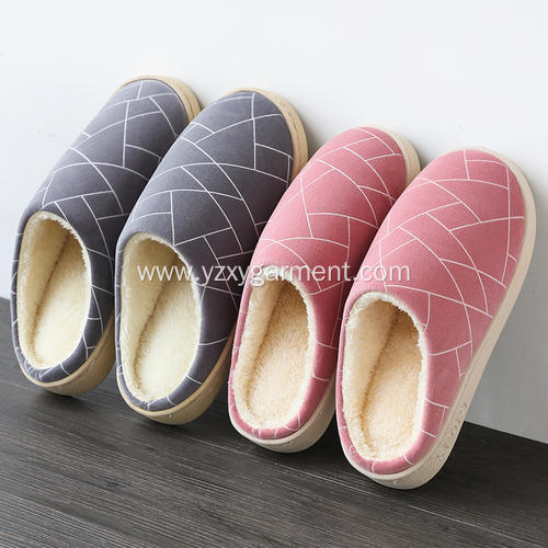 Plush non-slip cotton slippers